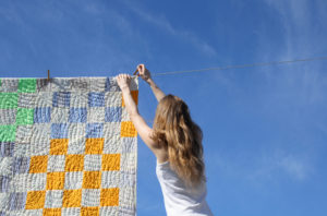 Hanging Quilt ON a Clothesline