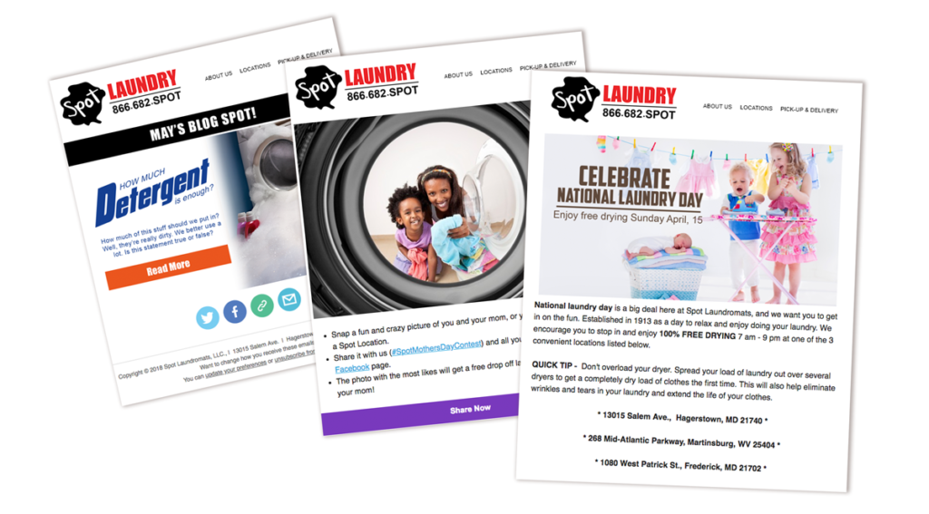 Spot Laundromat Email Examples